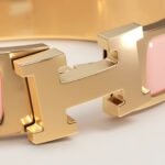 pink enamel bangle bracelet