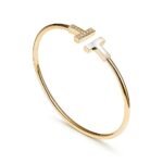 diamond mother-of-pearl bangle bracelet