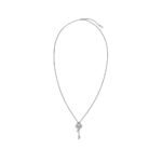 white gold pave diamond key necklace