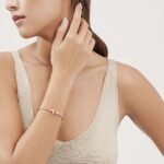 rose gold diamond T bangle bracelet