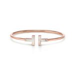 rose gold mother of pearl T bangle bracelet