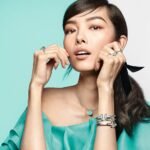 white gold diamond turquoise-blue T bangle bracelet