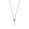 rose gold pave diamond key necklace