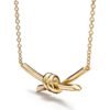 yellow gold knot pendant necklace