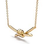 yellow gold knot pendant necklace
