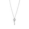 white gold pave diamond key necklace