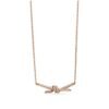 rose gold pave diamond knot necklace