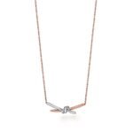 two-tone pave diamond knot necklace
