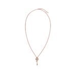 rose gold pave diamond key necklace