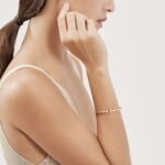 rose gold diamond T bangle bracelet