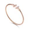 rose gold diamond mother-of-pearl bangle bracelet