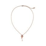 rose gold key pendant necklace with pink diamond
