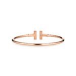 rose gold diamond T bangle bracelet