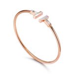 rose gold mother of pearl T bangle bracelet