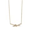 yellow gold pave diamond knot necklace