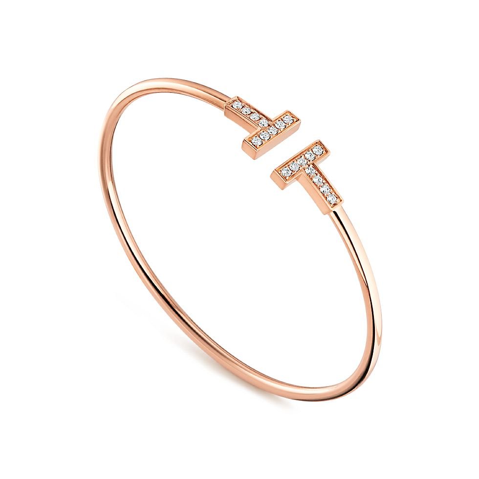 rose gold diamond T bangle bracelet rose gold diamond T bangle bracelet