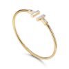 yellow gold mother of pearl T bangle bracelet