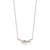 two-tone pave diamond knot necklace