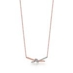 two-tone pave diamond knot necklace
