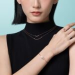 rose gold diamond mother-of-pearl bangle bracelet