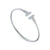 white gold diamond T bangle bracelet