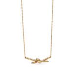 yellow gold knot pendant necklace