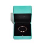 rose gold diamond mother-of-pearl bangle bracelet