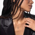 yellow gold vertical diamond pave pendant necklace