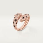 18K rose gold pavé panther open ring