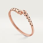 18k rose gold double panther head bangle bracelet