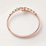 18k rose gold double panther head bangle bracelet