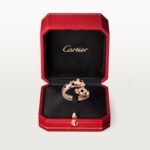 18K rose gold panther open ring