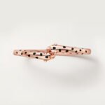 18k rose gold double panther head bangle bracelet