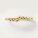 18k gold double panther head bangle bracelet