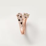 18K rose gold pavé panther open ring