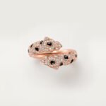 18K rose gold pavé panther open ring