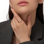 18K rose gold panther open ring