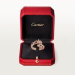 18K rose gold pavé panther open ring