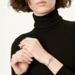 white gold pave diamond T bangle bracelet