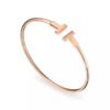 minimalist T open bangle bracelet